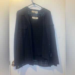 LIZ BAKER BUTTON DOWN CHECKERED PATTERN SHIRT